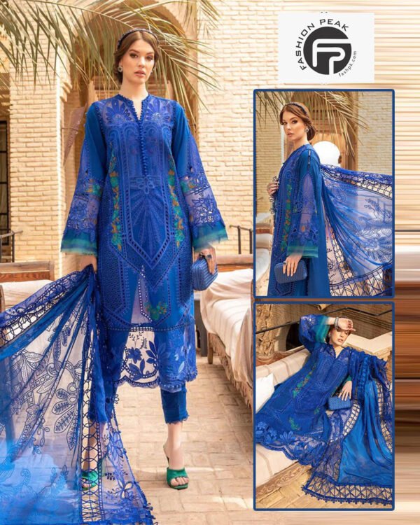 Maria B Embroidered Chikankari Luxury Lawn Collection- Cobalt Blue