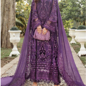 Unstitched Embroidered Chiffon Suit